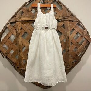 Zara Girl’s White Linen Cutout Tank Dress Size 10